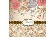 Flower Designs papers vintage style