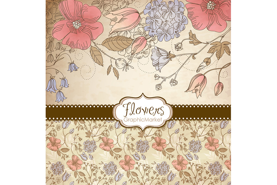 Flower Designs papers vintage style in Illustrations - product preview 8