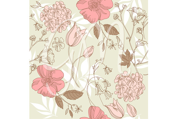 Flower Designs papers vintage style in Illustrations - product preview 4