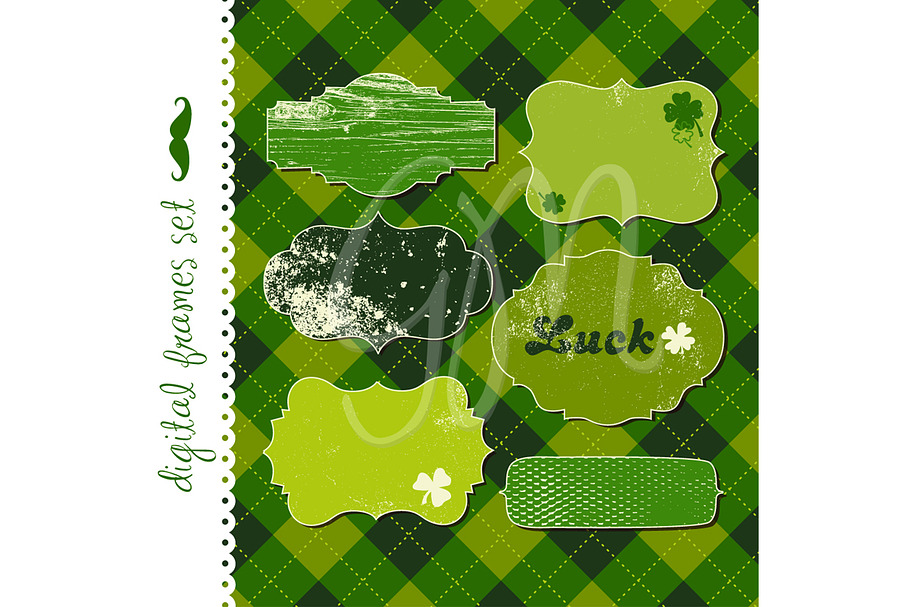 12 St. Patrick's Day Frames, clipart in Illustrations - product preview 8