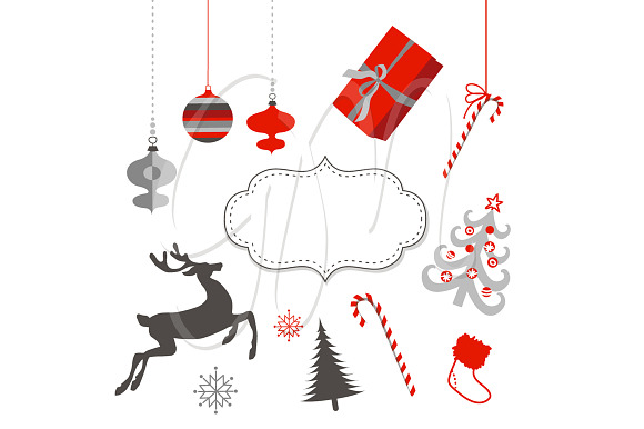 Christmas Clip Art,ornaments in Illustrations - product preview 1