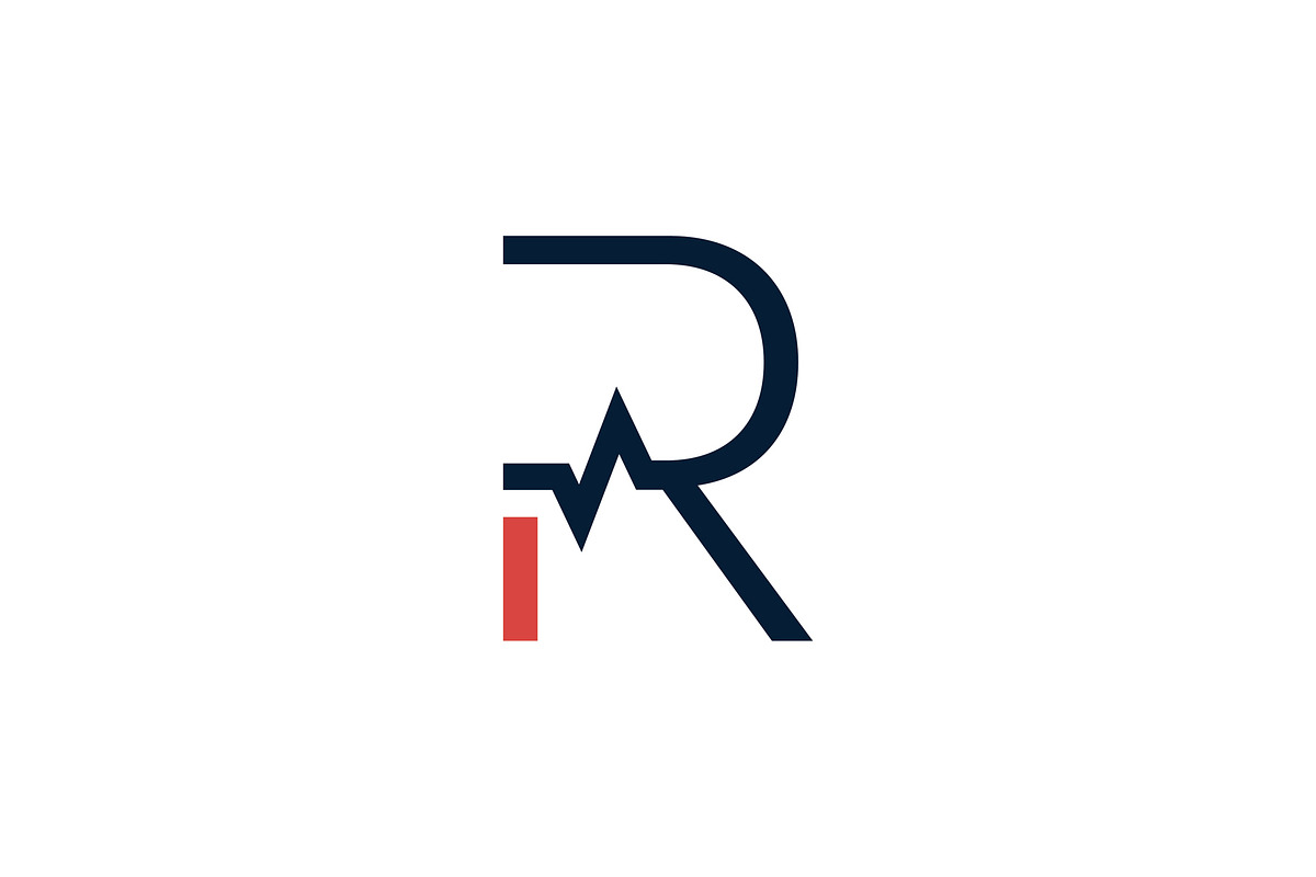R logo with heartbeat in Logo Templates - product preview 8