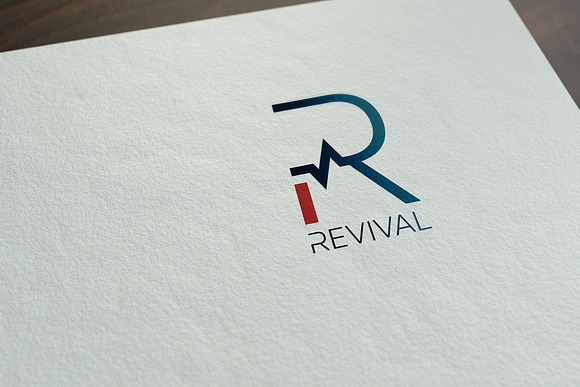 R logo with heartbeat in Logo Templates - product preview 5
