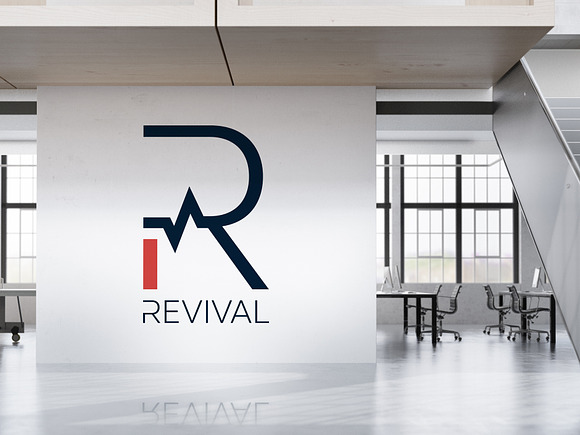 R logo with heartbeat in Logo Templates - product preview 6