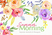 Watercolor Summer Flowers & Bouquets