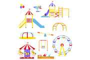 Attractions from Children Playground Illustrations