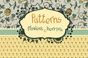 Set of patterns flowers and berries