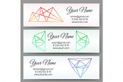Polygonal shapes banners set