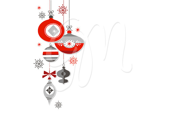 Christmas Clip Art, ornaments, balls in Illustrations - product preview 1