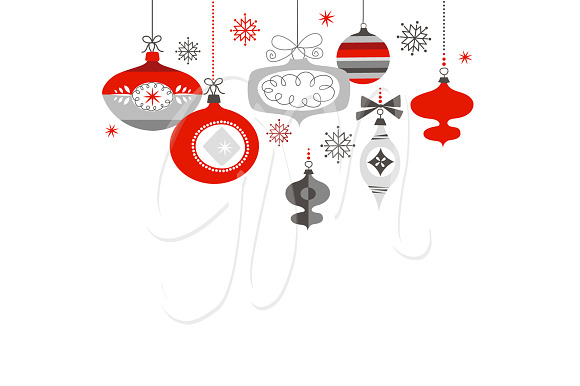 Christmas Clip Art, ornaments, balls in Illustrations - product preview 3