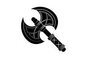  Double-sided ax icon black on white