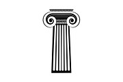 Greek Column icon black on white 