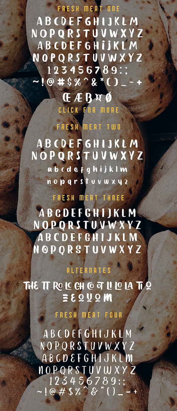 Fresh Meat 4 Font Pack + Bonus in Display Fonts - product preview 8