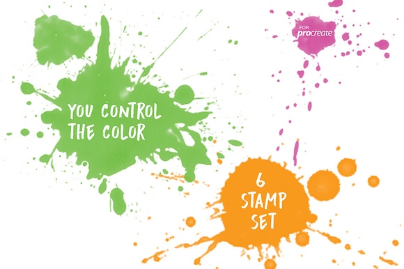 Splatter & Drip Stamp Brush Set in Photoshop Brushes - product preview 2