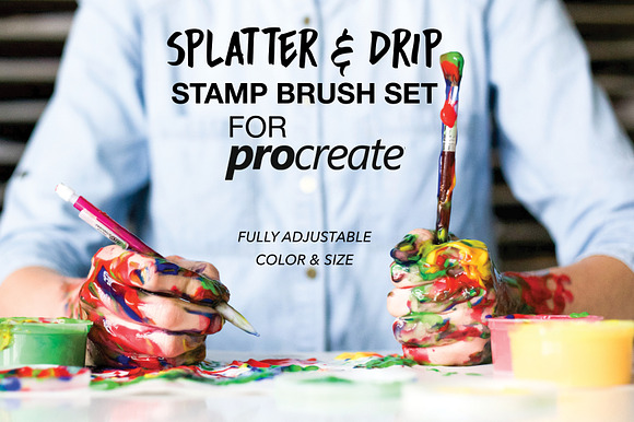 Splatter & Drip Stamp Brush Set in Photoshop Brushes - product preview 5