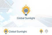 Global Sun Light Bulb Logo