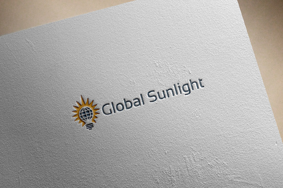 Global Sun Light Bulb Logo in Logo Templates - product preview 2