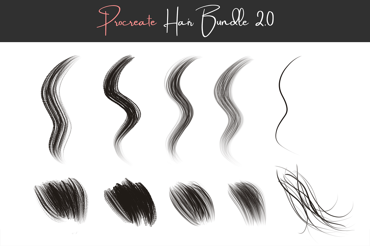 Procreate Hair Brushes 2.0 in Photoshop Brushes - product preview 8