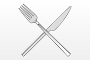 Crossed Fork and Knife
