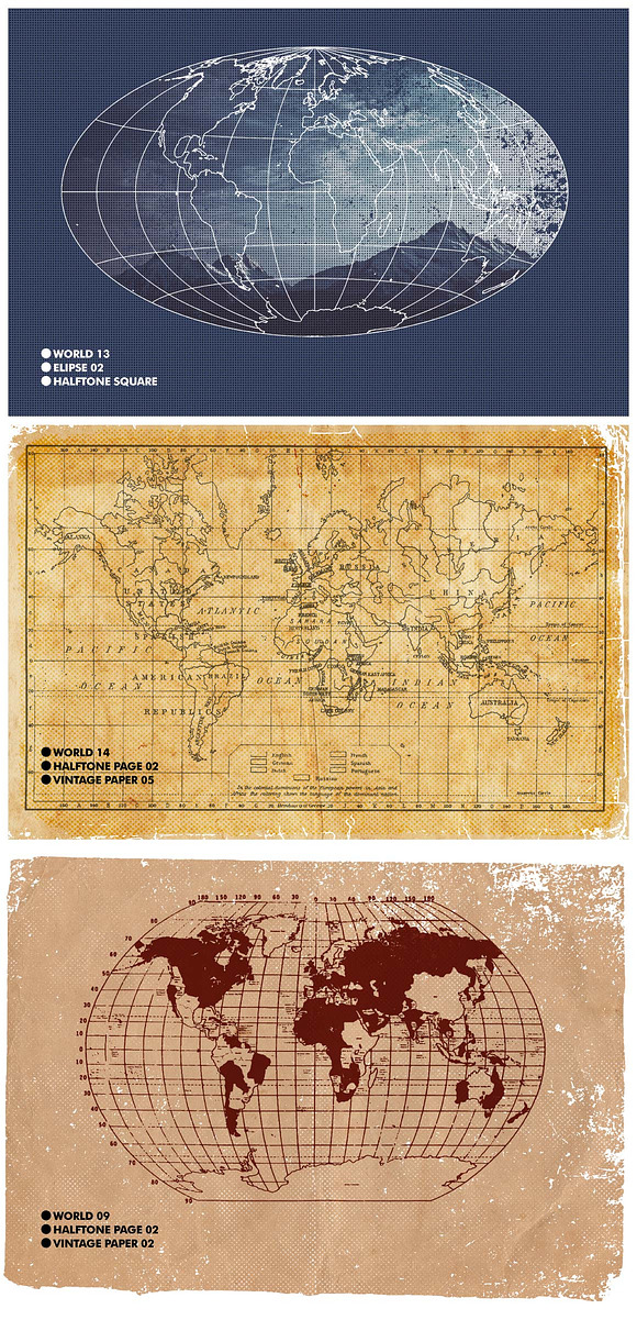 Vintage Maps, Charts & Textures in Textures - product preview 3