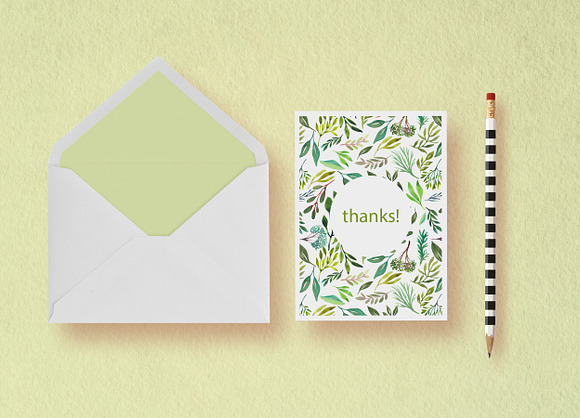Watercolor Greens ClipArt PNGs in Illustrations - product preview 2