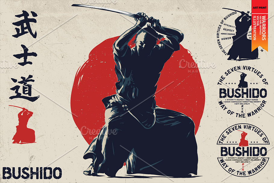 BUSHIDO - Vector illustration in Illustrations - product preview 8