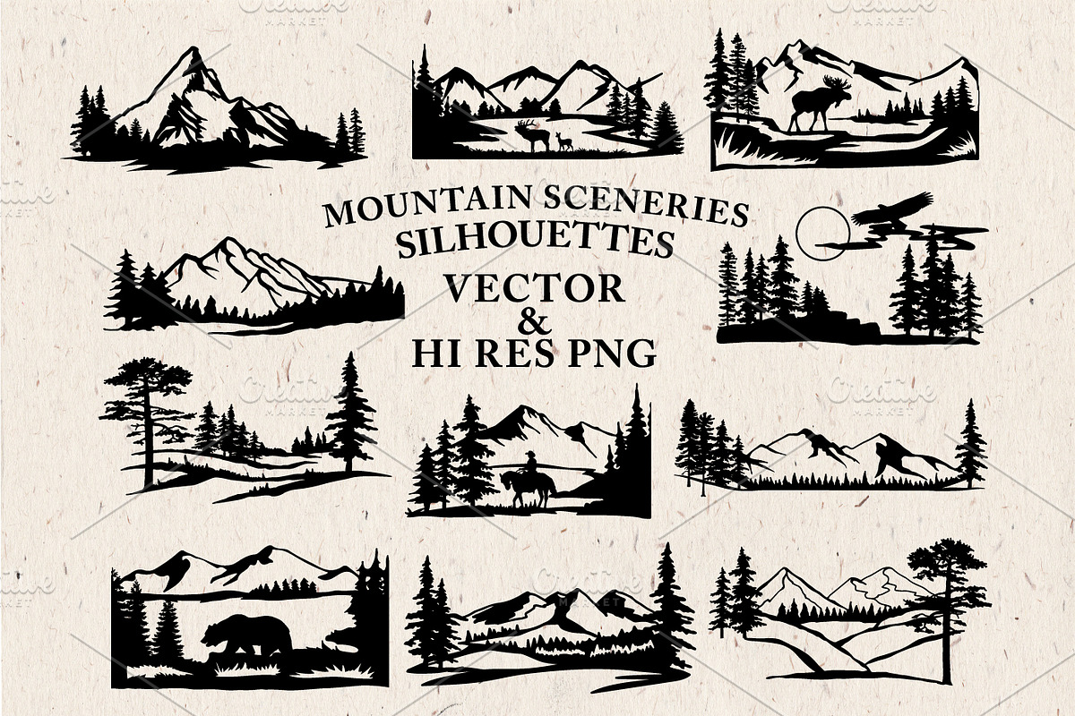 Mountain Sceneries Vector Pack 1 in Illustrations - product preview 8