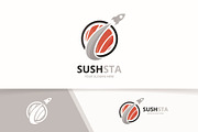 Vector sushi and rocket logo 