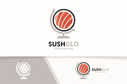 Vector sushi and globe logo  