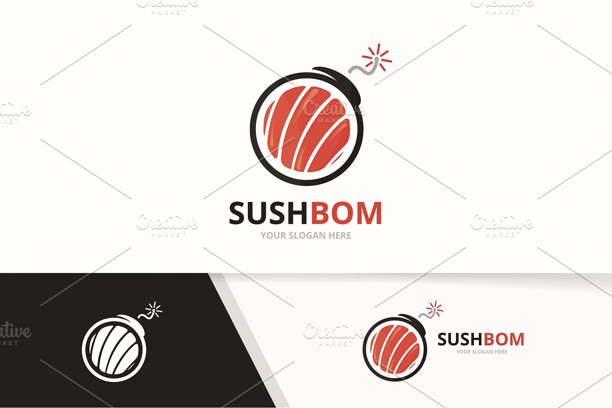 Vector sushi and bomb logo  in Logo Templates - product preview 8