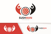 Vector sushi and people logo 