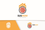 Vector sushi and real estate logo  