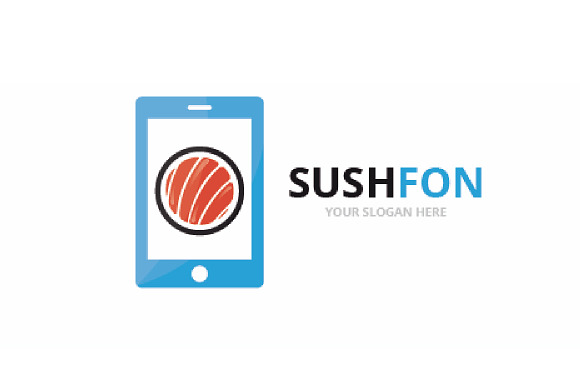 Vector sushi and phone logo   in Logo Templates - product preview 3