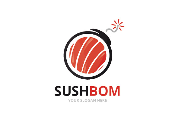 Vector sushi and bomb logo  in Logo Templates - product preview 1