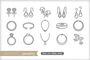 Minimal jewelry icons