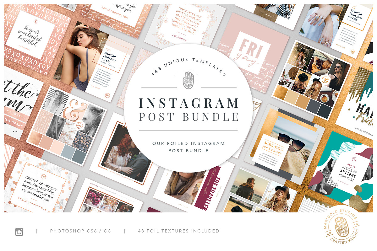 Foiled Instagram Post Bundle in Instagram Templates - product preview 8