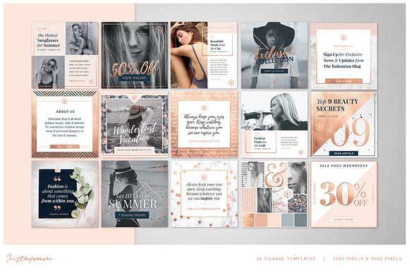 Foiled Instagram Post Bundle in Instagram Templates - product preview 4