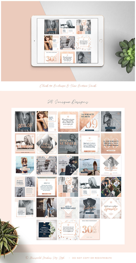 Foiled Instagram Post Bundle in Instagram Templates - product preview 5