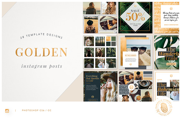 Foiled Instagram Post Bundle in Instagram Templates - product preview 6