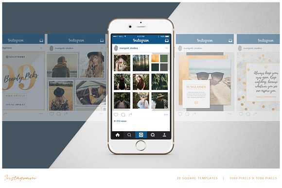 Foiled Instagram Post Bundle in Instagram Templates - product preview 7