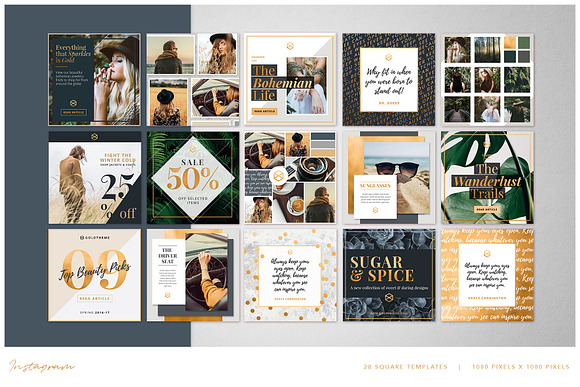 Foiled Instagram Post Bundle in Instagram Templates - product preview 8