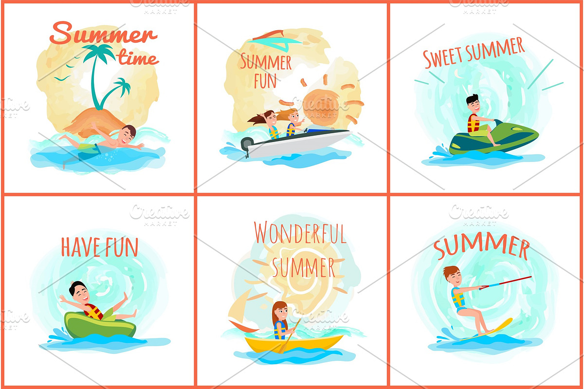 Summer Time Posters Collection Vector Illustration in Illustrations - product preview 8