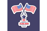 Happy Flag Day USA Poster Vector Illustration