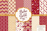 Ruby Red & Gold Glitter Patterns