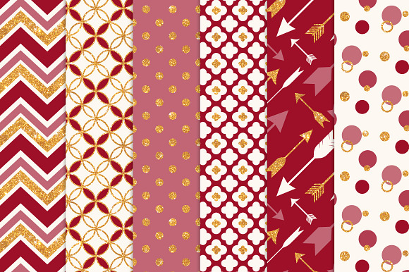 Ruby Red & Gold Glitter Patterns in Patterns - product preview 1