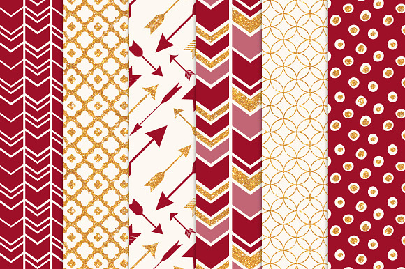 Ruby Red & Gold Glitter Patterns in Patterns - product preview 2