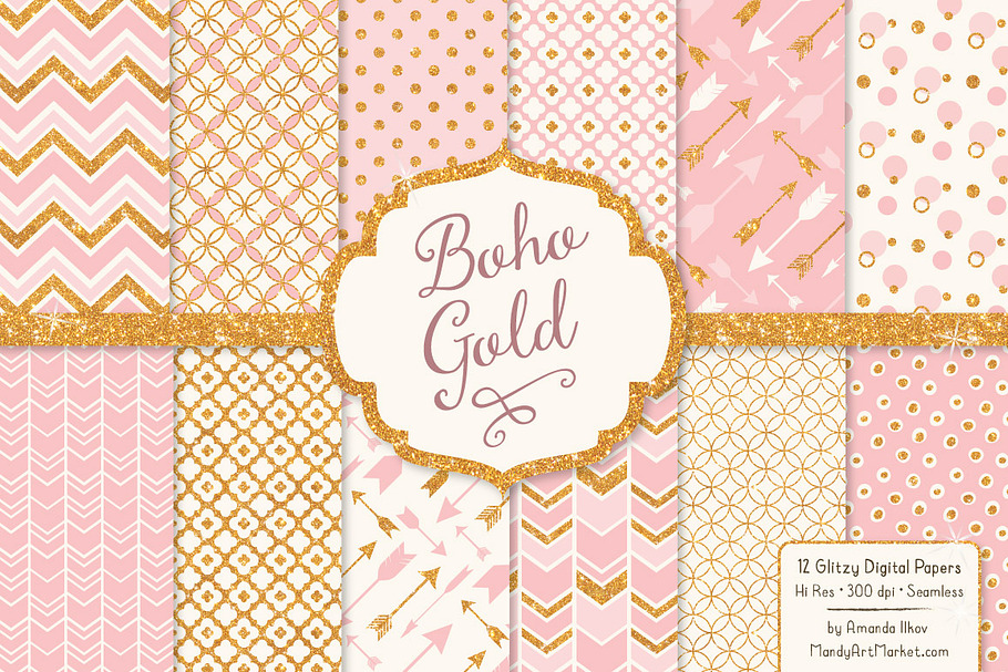 Soft Pink Glitter Patterns in Patterns - product preview 8