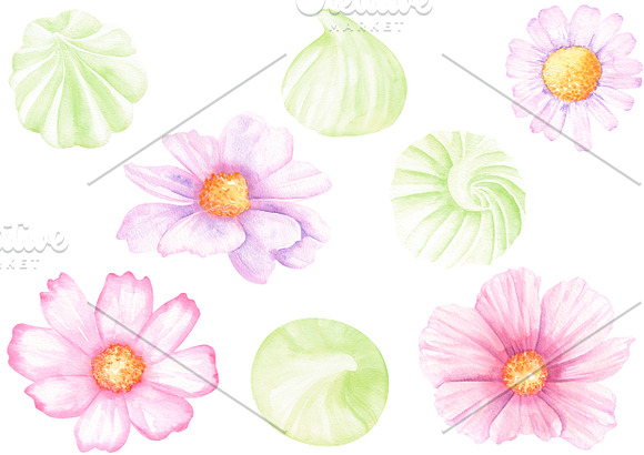 Watercolor Macaron cliparts in Illustrations - product preview 2