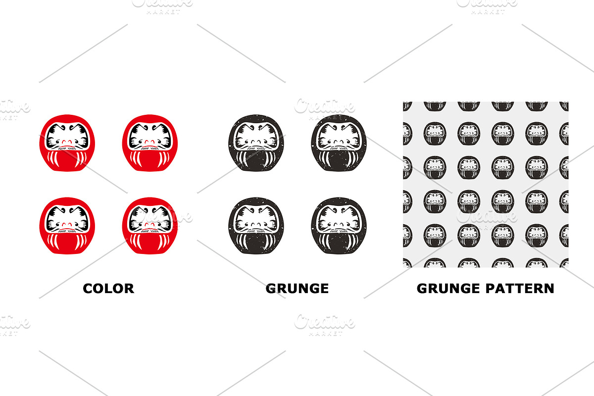 Japanese pattern DARUMA in Illustrations - product preview 8