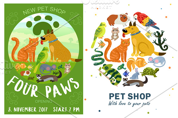 Pets Cartoon Set in Illustrations - product preview 1
